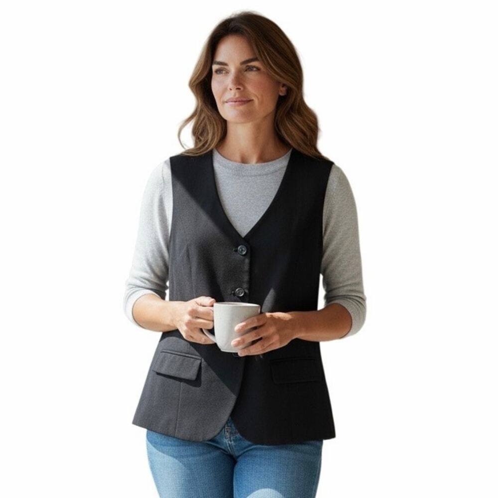 A New Day Women’s Carefree Crepe Vest Size Large Black